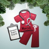 image of Full Scrubs with Clipboard - Maroon ornament