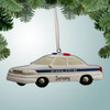 Christmas Ornament of White Police Car