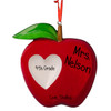 image of Large Teacher's Apple with White Heart ornament