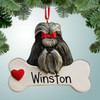 Christmas Ornament of Shih Tzu Dog on Bone Christmas Ornament of Shih Tzu Dog on Bone