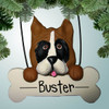 Christmas Ornament of Boxer Dog on Bone Christmas Ornament of Boxer Dog on Bone
