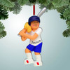 Christmas Ornament of Softball Girl with Silver Bat - Blonde Hair Christmas Ornament of Softball Girl with Silver Bat - Blonde Hair