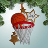 image of Basketball through Net with Stars ornament