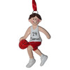 image of Basketball Boy Red - Brown Hair ornament