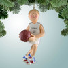 Christmas Ornament of Basketball Male with White Uniform - Blonde