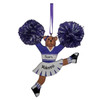 image of Cheerleader Bear Kicking - Purple ornament