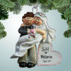 image of Just Married Couple with Big Heart ornament