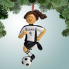 Christmas Ornament of Black Uniform - Female Dribbler Brown Hair Christmas Ornament of Black Uniform - Female Dribbler Brown Hair