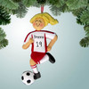 Christmas Ornament of Red Uniform - Female Dribbler Blonde Hair Christmas Ornament of Red Uniform - Female Dribbler Blonde Hair