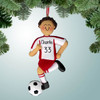 Christmas Ornament of Red Uniform - Male Dribbler Brown Hair Christmas Ornament of Red Uniform - Male Dribbler Brown Hair