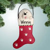 Christmas Ornament of Bichon in Stocking Christmas Ornament of Bichon in Stocking