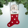 Christmas Ornament of Maltese in Stocking Christmas Ornament of Maltese in Stocking