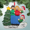 image of Expecting Family in Blue Jeans 3rd kid - Blonde Hair Mom ornament