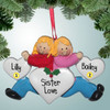 Christmas Ornament of Friends with Hearts - Both Blonde Hair Christmas Ornament of Friends with Hearts - Both Blonde Hair