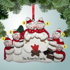 Christmas Ornament of Snowman Family Making S'mores - 6 Christmas Ornament of Snowman Family Making S'mores - 6