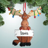 image of Christmas Moose Wrapped in Lights ornament