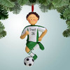 Christmas Ornament of Green Uniform - Male Dribbler Brown Hair Christmas Ornament of Green Uniform - Male Dribbler Brown Hair