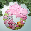 Christmas Ornament of Baby Wreath with Duck - Girl 1st Christmas Ornament of Baby Wreath with Duck - Girl 1st