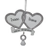 image of We're Engaged Locked Hearts ornament