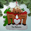 Christmas Ornament of Snuggling Reindeer Couple