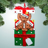 Christmas Ornament of Teddy Bear Family with Large Present - 3 Christmas Ornament of Teddy Bear Family with Large Present - 3