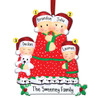 image of Christmas Family in Red Pajamas - 4 ornament