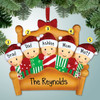 Christmas Ornament of Family in Festive Bed - 5