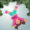 Christmas Ornament of Tumbling Girl - Brown Hair