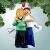 Christmas Ornament of Pregnant Couple with Two Hearts - Blonde Hair F Christmas Ornament of Pregnant Couple with Two Hearts - Blonde Hair F