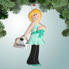 Christmas Ornament of Pregnant with Green Dress - Blonde
