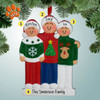Christmas Ornament of Ugly Christmas Sweater Family - 3 Christmas Ornament of Ugly Christmas Sweater Family - 3