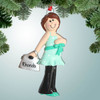 Christmas Ornament of Pregnant with Green Dress - Brown