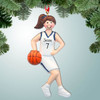 Christmas Ornament of Basketball Female Dribbler Blue - Brown