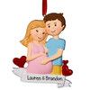image of Expecting Couple with Red Hearts ornament