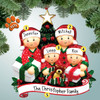 Christmas Ornament of Opening Gifts Family - 4  Optional Pets Christmas Ornament of Opening Gifts Family - 4  Optional Pets