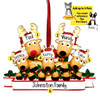 Personalized Reindeer Family with Holly - 5 Christmas Ornament