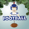 image of Football Boy with Hanging Ball - Blue ornament