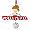 image of Volleyball Girl with Hanging Ball - Red ornament