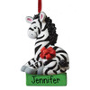 image of Zebra with Gift ornament