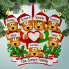 Christmas Ornament of Brown Bear Family with Heart - 7