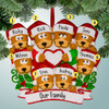 Christmas Ornament of Brown Bear Family with Heart - 8