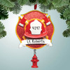 Christmas Ornament of Firefighter Badge with Hydrant Christmas Ornament of Firefighter Badge with Hydrant