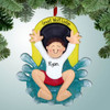 Christmas Ornament of Waterslide - Boy Brown Christmas Ornament of Waterslide - Boy Brown