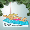 Christmas Ornament of Learning to Swim - Female Blonde
