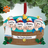 Personalized Hot Tub Family with Holly - 4 Christmas Ornament Optional Pets