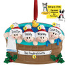 Personalized Hot Tub Family with Holly - 4 Christmas Ornament Optional Pets