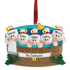 Personalized Hot Tub Family with Holly - 5 Christmas Ornament