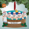 Personalized Hot Tub Family with Holly - 5 Christmas Ornament