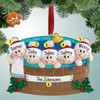 Personalized Hot Tub Family with Holly - 5 Christmas Ornament