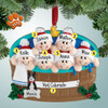 Personalized Hot Tub Family with Holly - 6 Christmas Ornament